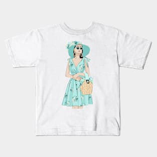 fashionable girl Kids T-Shirt